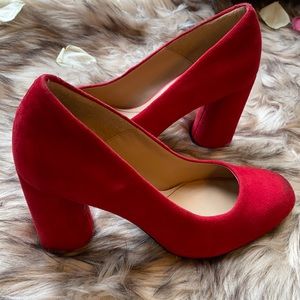 Red suede shoes